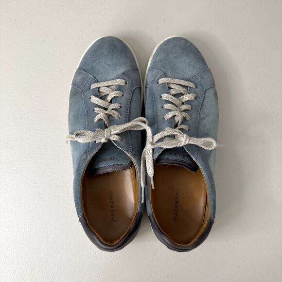 Magnanni Suede and Leather Men\'s Blue Sneakers Shoes Size 13 main image 5